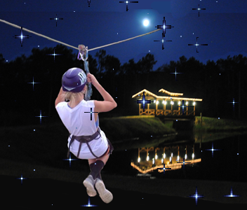 zipline thru the lights