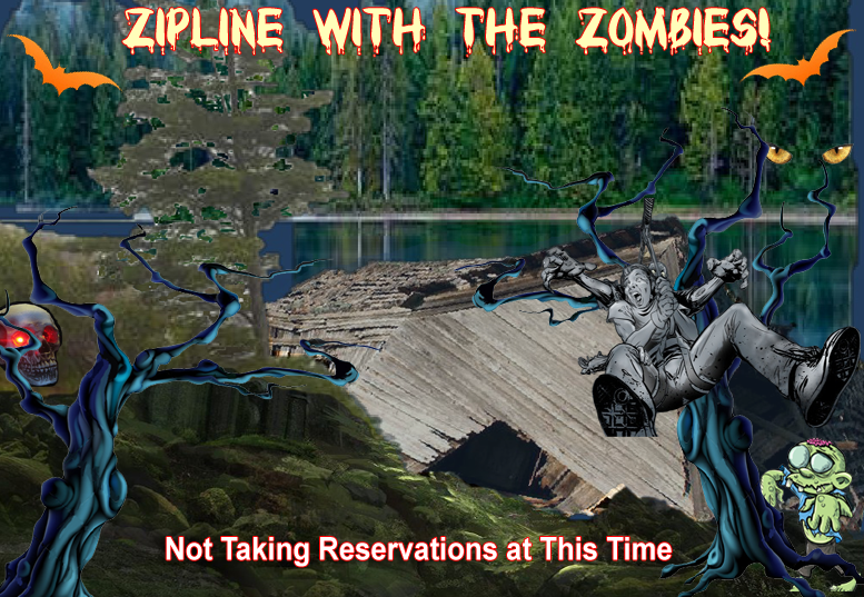 Zipline with the zombies
